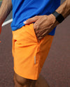 Running Shorts 6" Quick Dry Gym Athletic Workout Shorts for Men with Pockets Orange