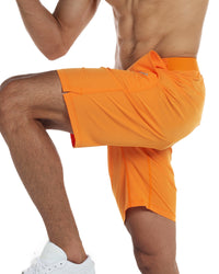 Men's 9" Cross-Training Workout Quick Dry Shorts with Pocket Orange