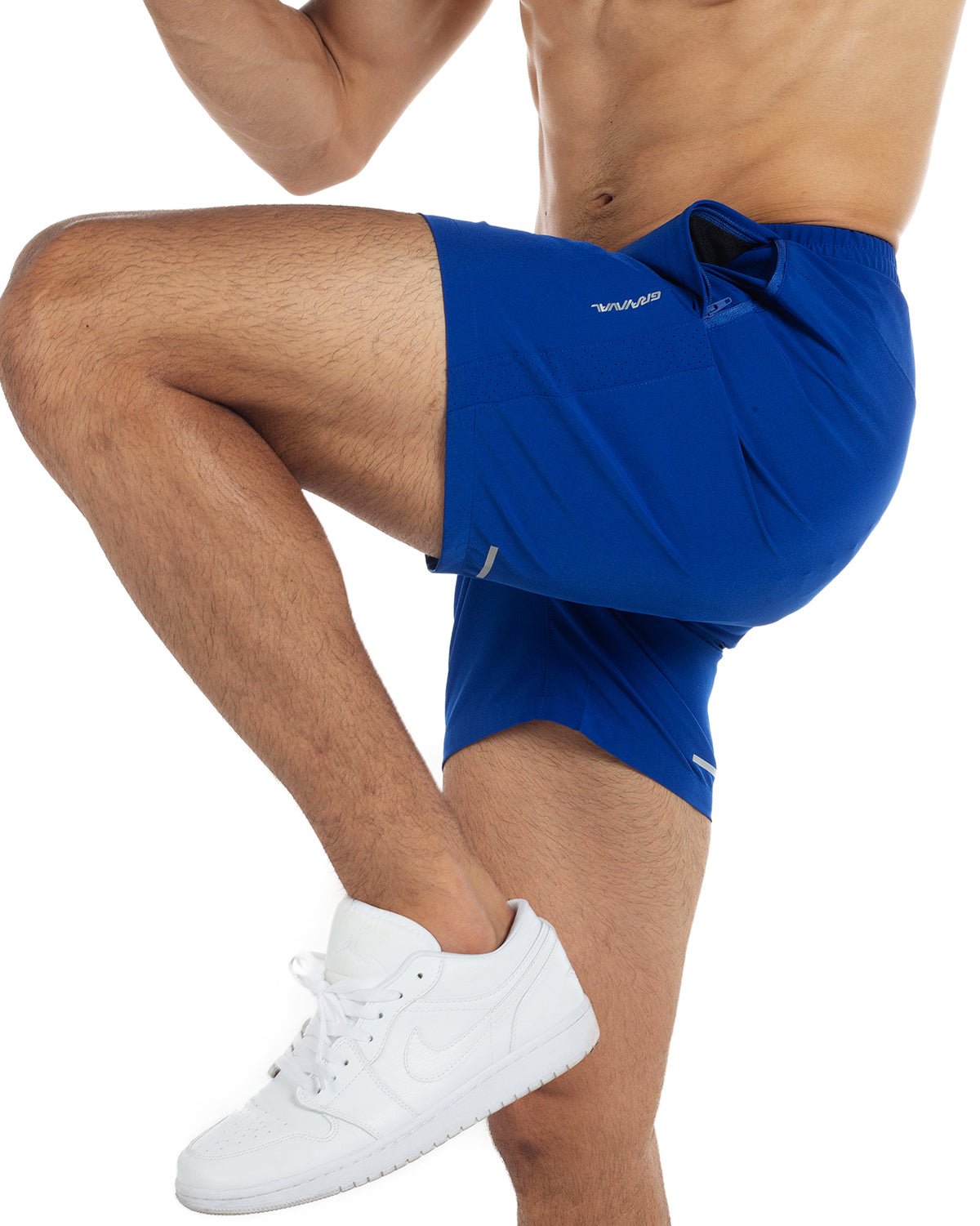 Running Shorts 6" Quick Dry Gym Athletic Workout Shorts for Men with Pockets Vivid Blue