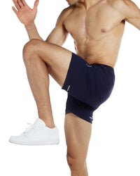 Running Shorts 6" Quick Dry Gym Athletic Workout Shorts for Men with Pockets Navy