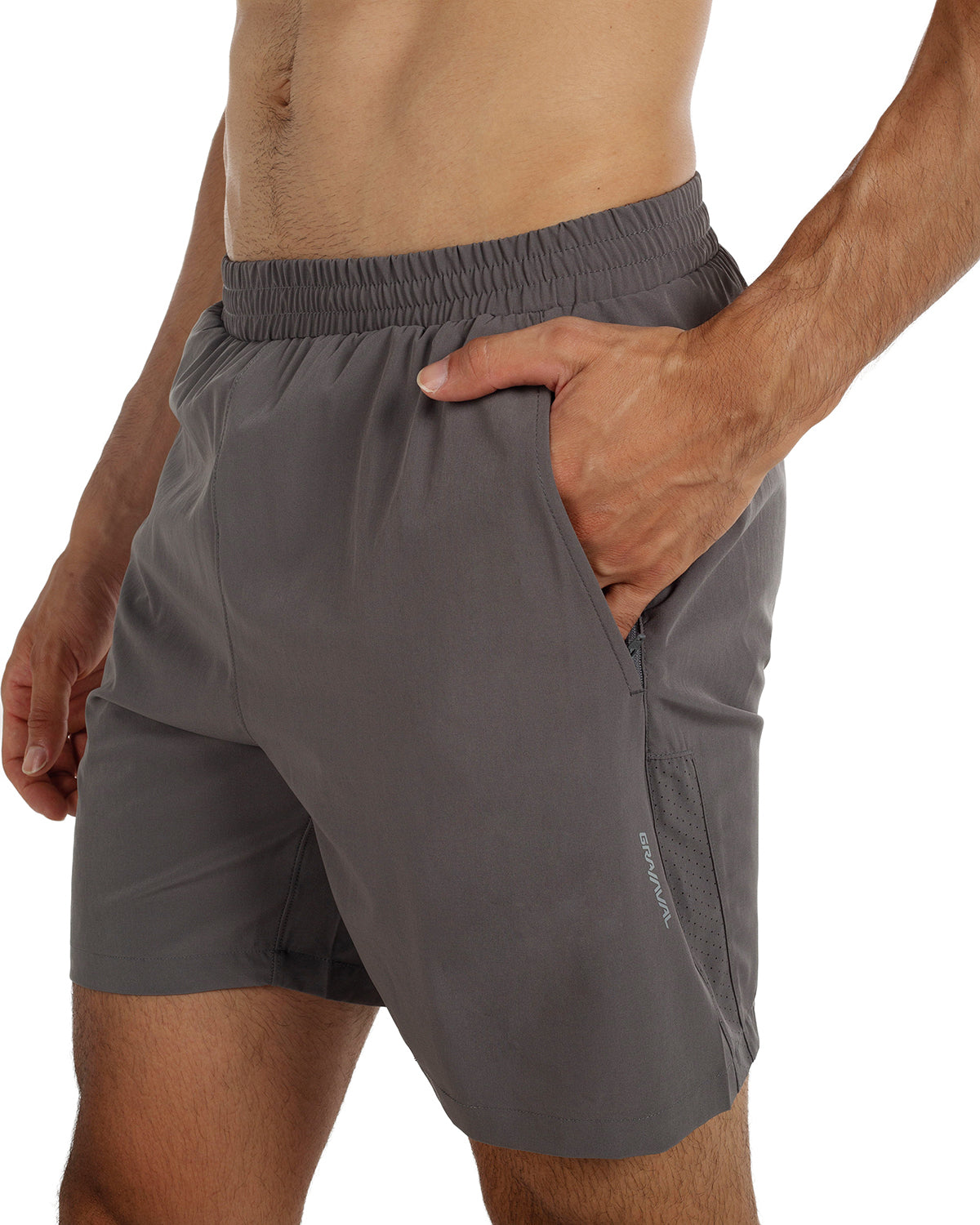 Running Shorts 6" Quick Dry Gym Athletic Workout Shorts for Men with Pockets Grey