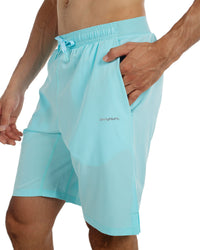 Men's 9" Cross-Training Workout Quick Dry Shorts with Pocket Turqoise