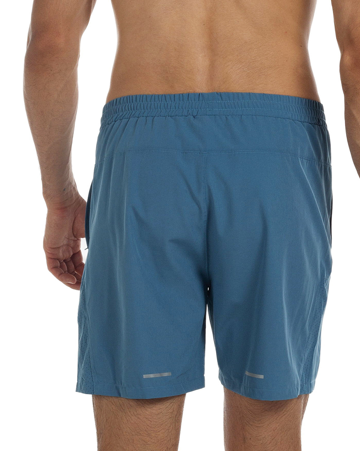 Running Shorts 6" Quick Dry Gym Athletic Workout Shorts for Men with Pockets Steal Blue