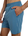 Running Shorts 6" Quick Dry Gym Athletic Workout Shorts for Men with Pockets Steal Blue