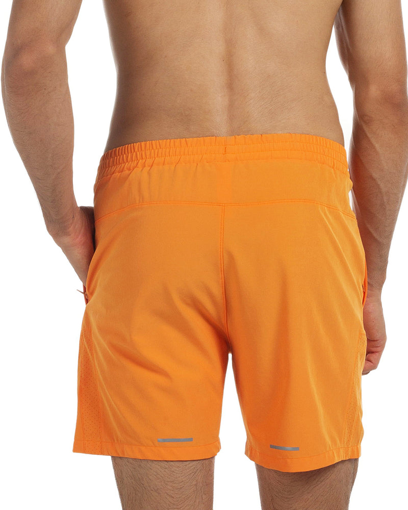 Running Shorts 6" Quick Dry Gym Athletic Workout Shorts for Men with Pockets Orange