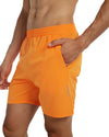 Running Shorts 6" Quick Dry Gym Athletic Workout Shorts for Men with Pockets Orange