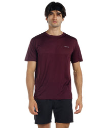 Men's Crew T-Shirt, Light Weight Dry-Fit Moisture Wicking Active Athletic Performance Burgundy