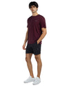 Men's Crew T-Shirt, Light Weight Dry-Fit Moisture Wicking Active Athletic Performance Burgundy