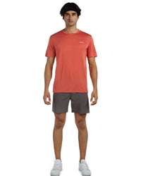 Men's Crew T-Shirt, Light Weight Dry-Fit Moisture Wicking Active Athletic Performance Light Orange