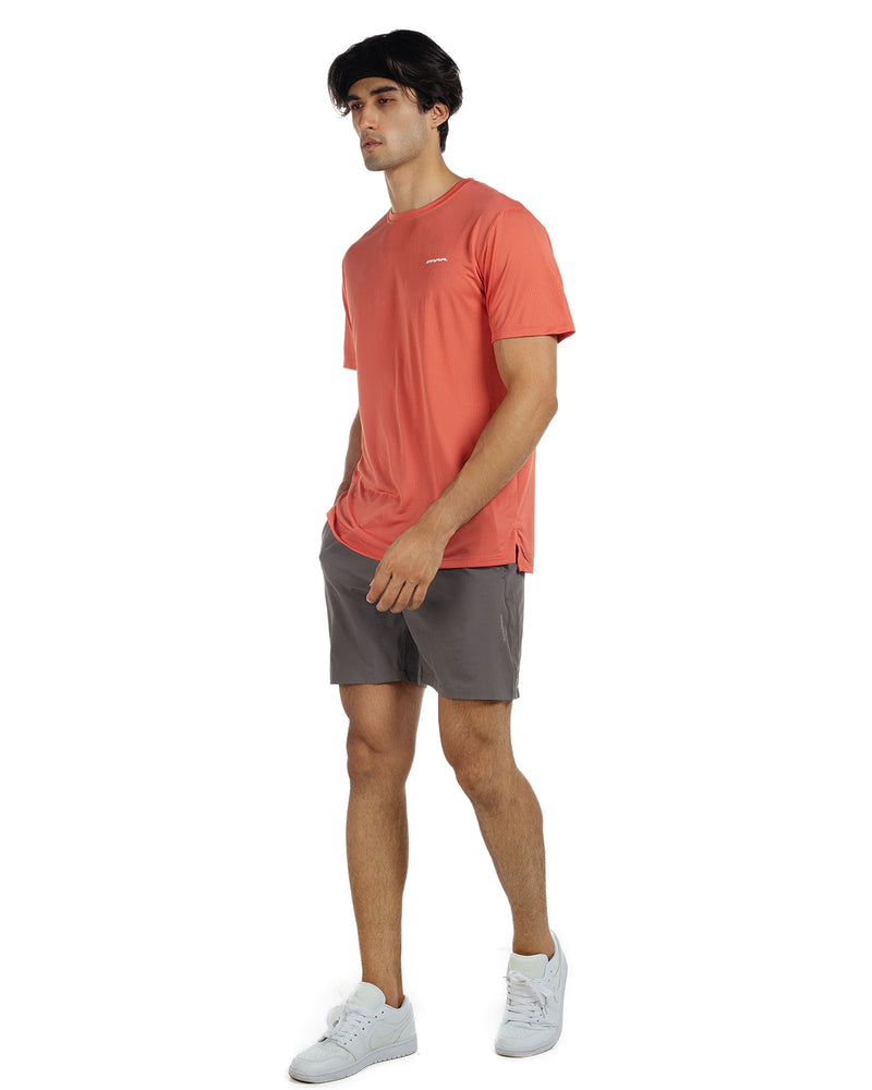 Men's Crew T-Shirt, Light Weight Dry-Fit Moisture Wicking Active Athletic Performance Light Orange