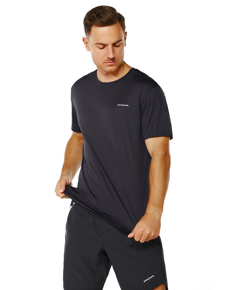 Men's Crew T-Shirt, Light Weight Dry-Fit Moisture Wicking Active Athletic Performance Graphite