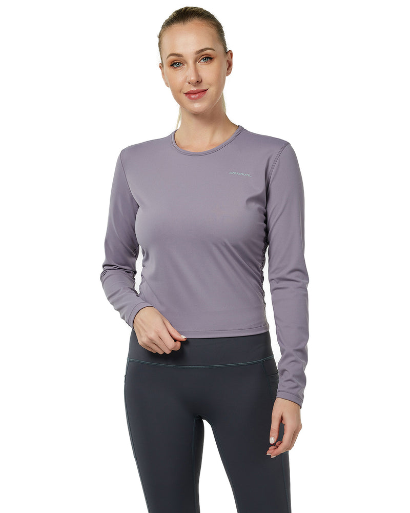 Scrunch Women's Long Sleeve Crewneck T-Shirt, Workout Yoga Atheletic Shirt