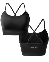 GRAMVAL Sports Bra for Women Crossback Mid Impact Sports Bra Medium Support Racerback Sports Bra with Removable Cups