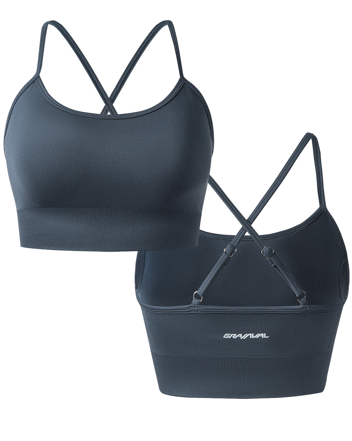 GRAMVAL Sports Bra for Women Crossback Mid Impact Sports Bra Medium Support Racerback Sports Bra with Removable Cups