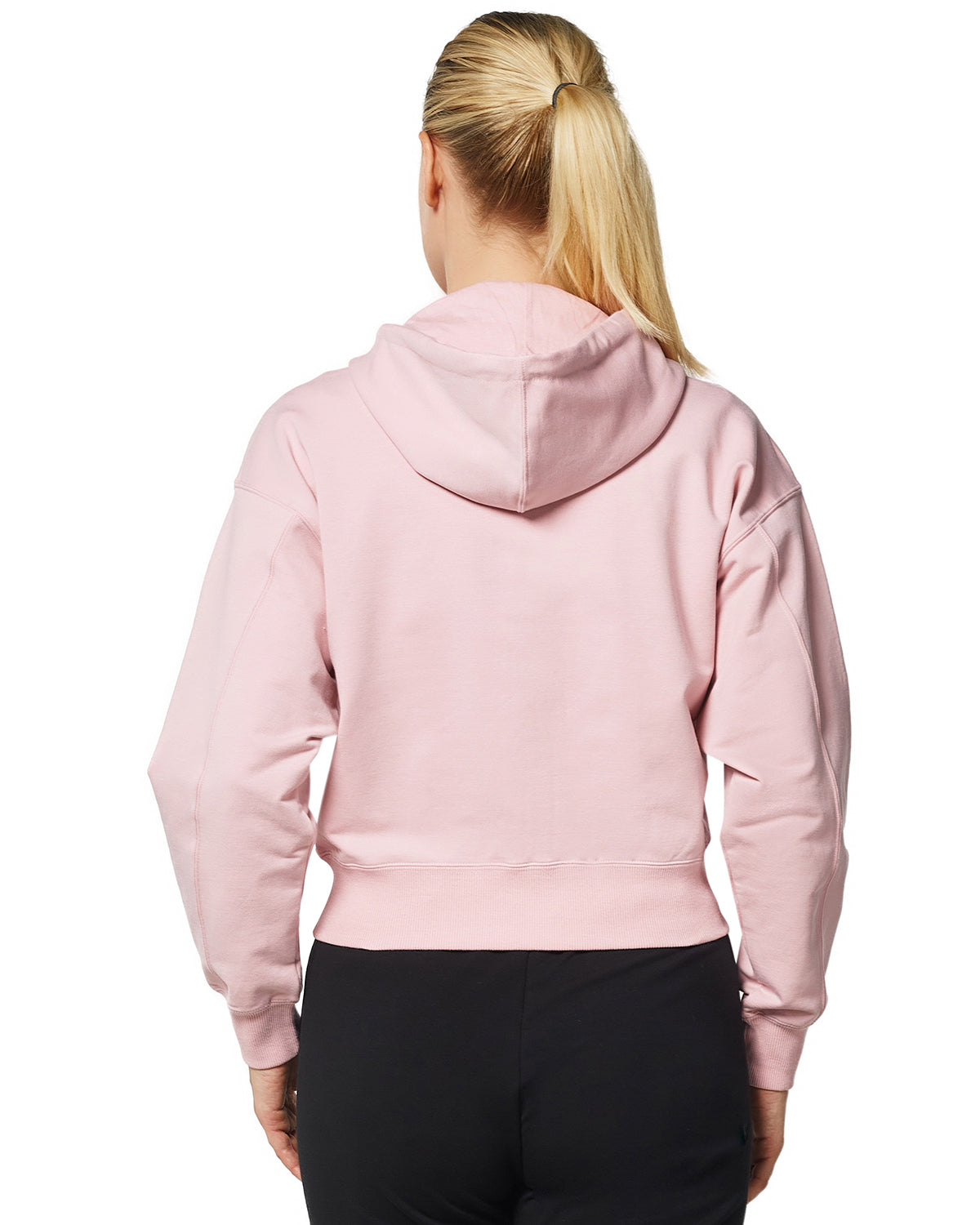 Women's Active Workout Long Sleeve Drawstring Full Zip Hooded Jacket Crop Sweatshirt