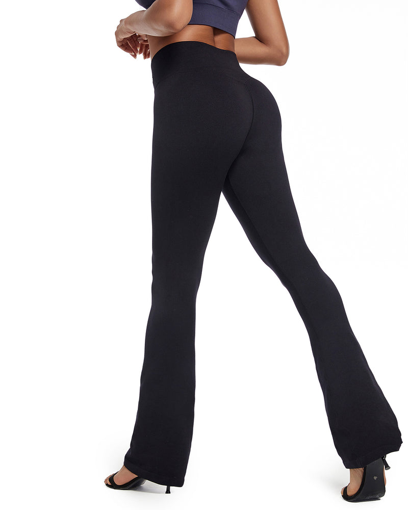 GRAMVAL Flare Leggings Yoga Pants with Tummy Control Black Workout Leggings High-Waisted and Wide Leg