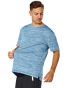 Men's Crew T-Shirt, Light Weight Dry-Fit Moisture Wicking Active Athletic Performance Dk Blue Melange