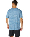 Men's Crew T-Shirt, Light Weight Dry-Fit Moisture Wicking Active Athletic Performance Dk Blue Melange