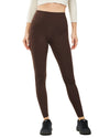 Women's High Waist Yoga Leggings, Sports Gym Workout Running Pants -Inseam 21" /25" /28"Brown