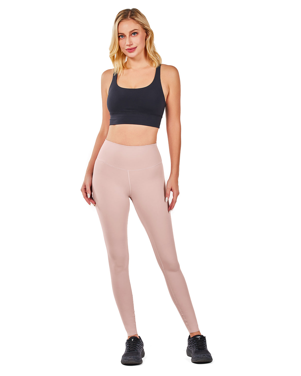 Women's High Waist Yoga Leggings, Sports Gym Workout Running Pants -Inseam 21" /25" /28"Pink