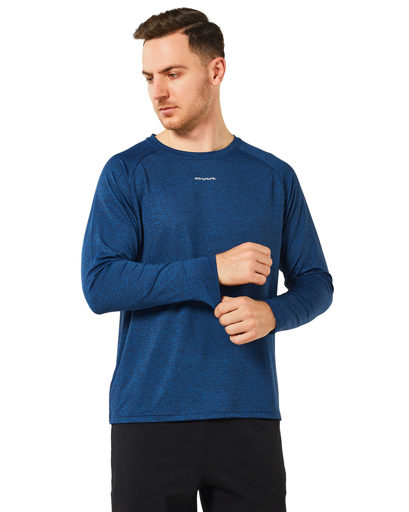 Running Shirts for Men Crew Neck Long Sleeve Quick Dry Gym Athletic Active T Shirt Moisture Wicking