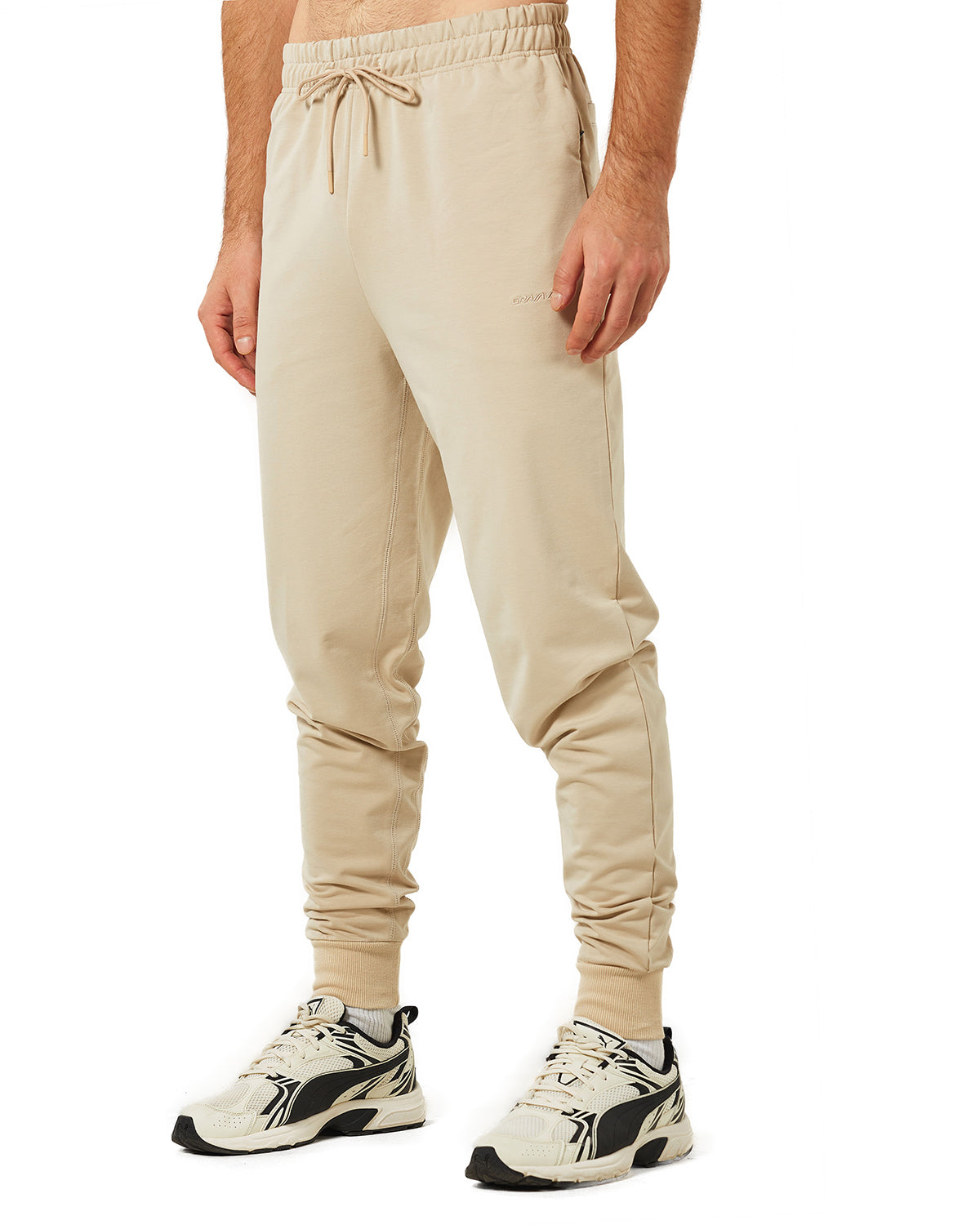 Men's Jogger Pants, Men's Gym Workout Comfortable Slim Fit Tapered Sweatpants with Zip Pocket