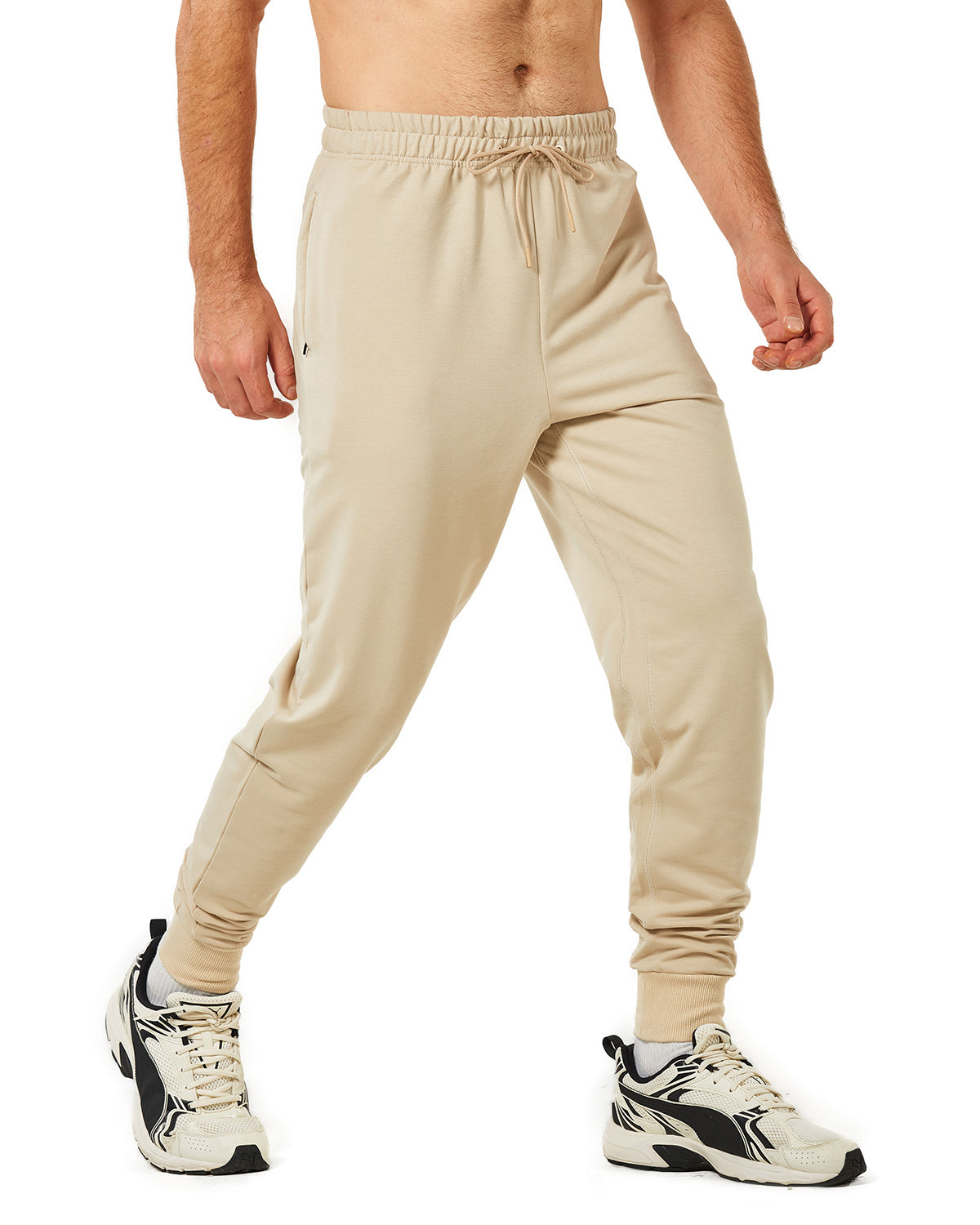 Men's Jogger Pants, Men's Gym Workout Comfortable Slim Fit Tapered Sweatpants with Zip Pocket