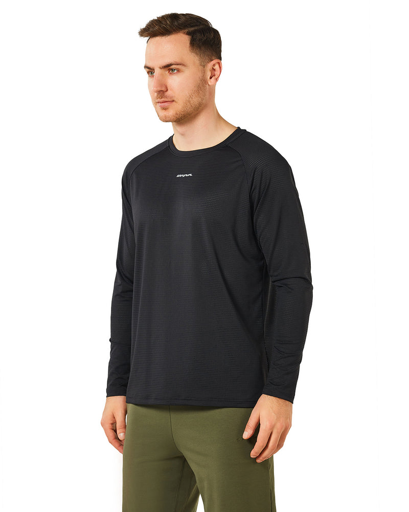 Running Shirts for Men Crew Neck Long Sleeve Quick Dry Gym Athletic Active T Shirt Moisture Wicking