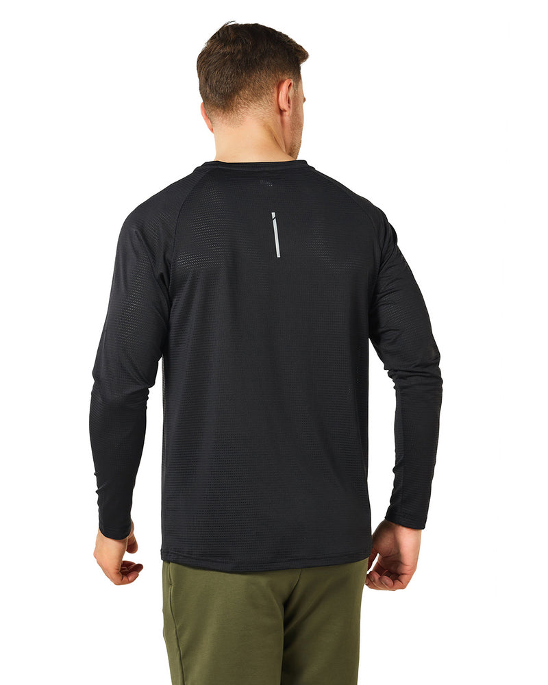 Running Shirts for Men Crew Neck Long Sleeve Quick Dry Gym Athletic Active T Shirt Moisture Wicking