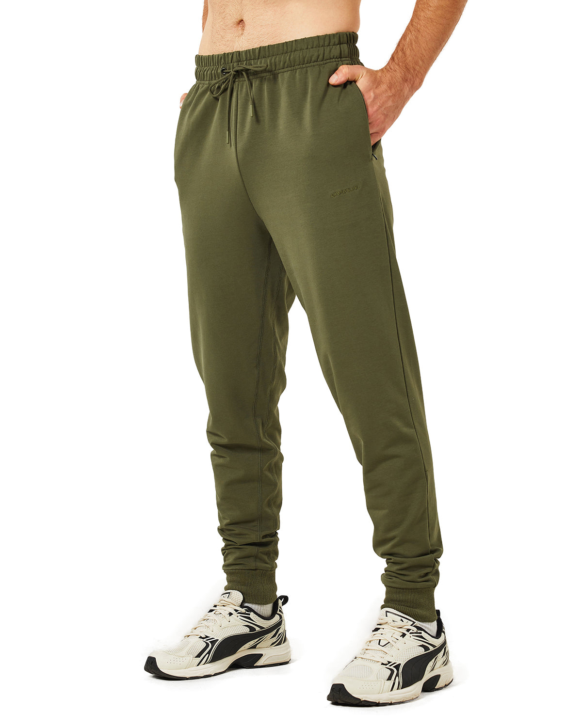 Men's Jogger Pants, Men's Gym Workout Comfortable Slim Fit Tapered Sweatpants with Zip Pocket