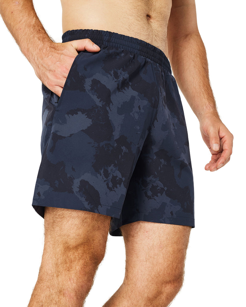 Running Shorts 6" Quick Dry Gym Athletic Workout Shorts for Men with Pockets Camo Black