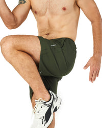 Running Shorts 6" Quick Dry Gym Athletic Workout Shorts for Men with Pockets Army Green