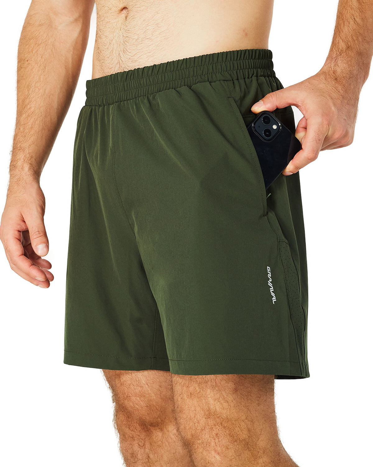 Running Shorts 6" Quick Dry Gym Athletic Workout Shorts for Men with Pockets Army Green