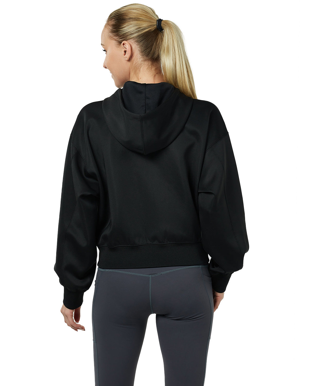 Women's Active Workout Long Sleeve Cropped Full Zip Up Hooded Hoodies Sweatshirts