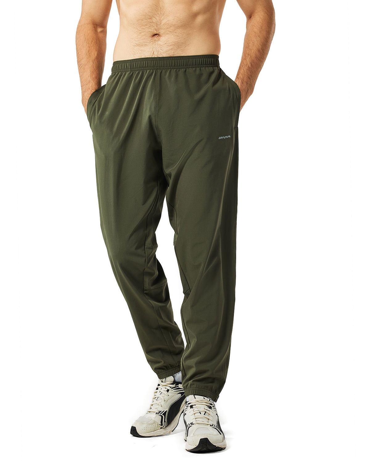 Mens 4-Way Stretch Comfy Athletic Pants Open Bottom - Track Hiking Golf Gym Workout Jogger Pants with Pockets