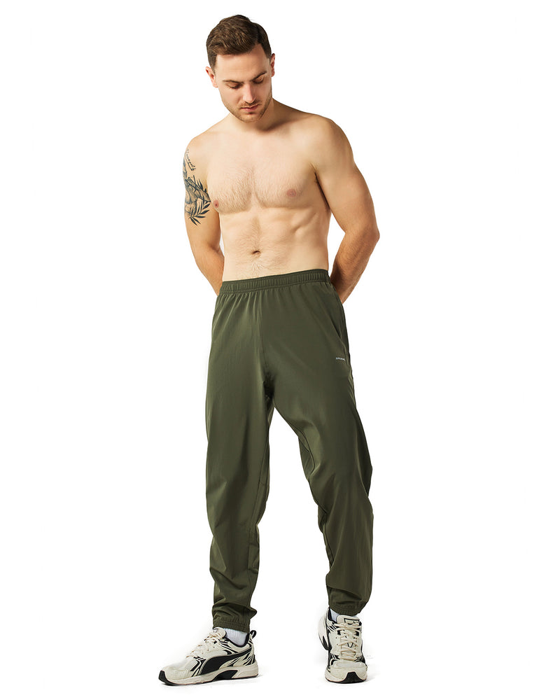 Mens 4-Way Stretch Comfy Athletic Pants Open Bottom - Track Hiking Golf Gym Workout Jogger Pants with Pockets